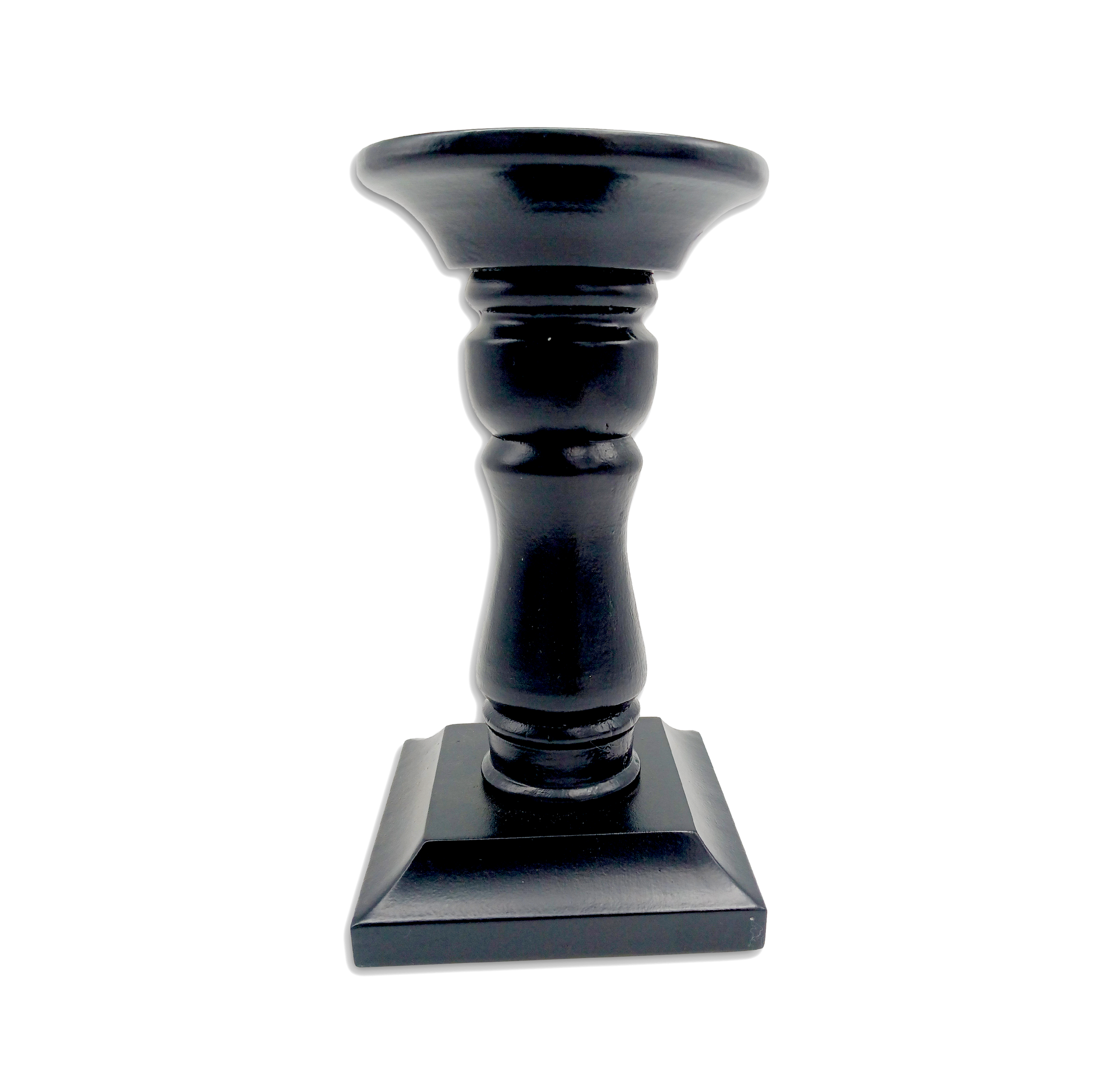 Candle Holder Wooden Black