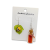 Earrings Bee and Honey Jar Mismatched