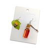 Earrings Bee and Honey Jar Mismatched