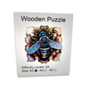 Toy Puzzle Wooden Blue Bee Lavender Flower