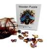 Toy Puzzle Wooden Blue Bee Lavender Flower