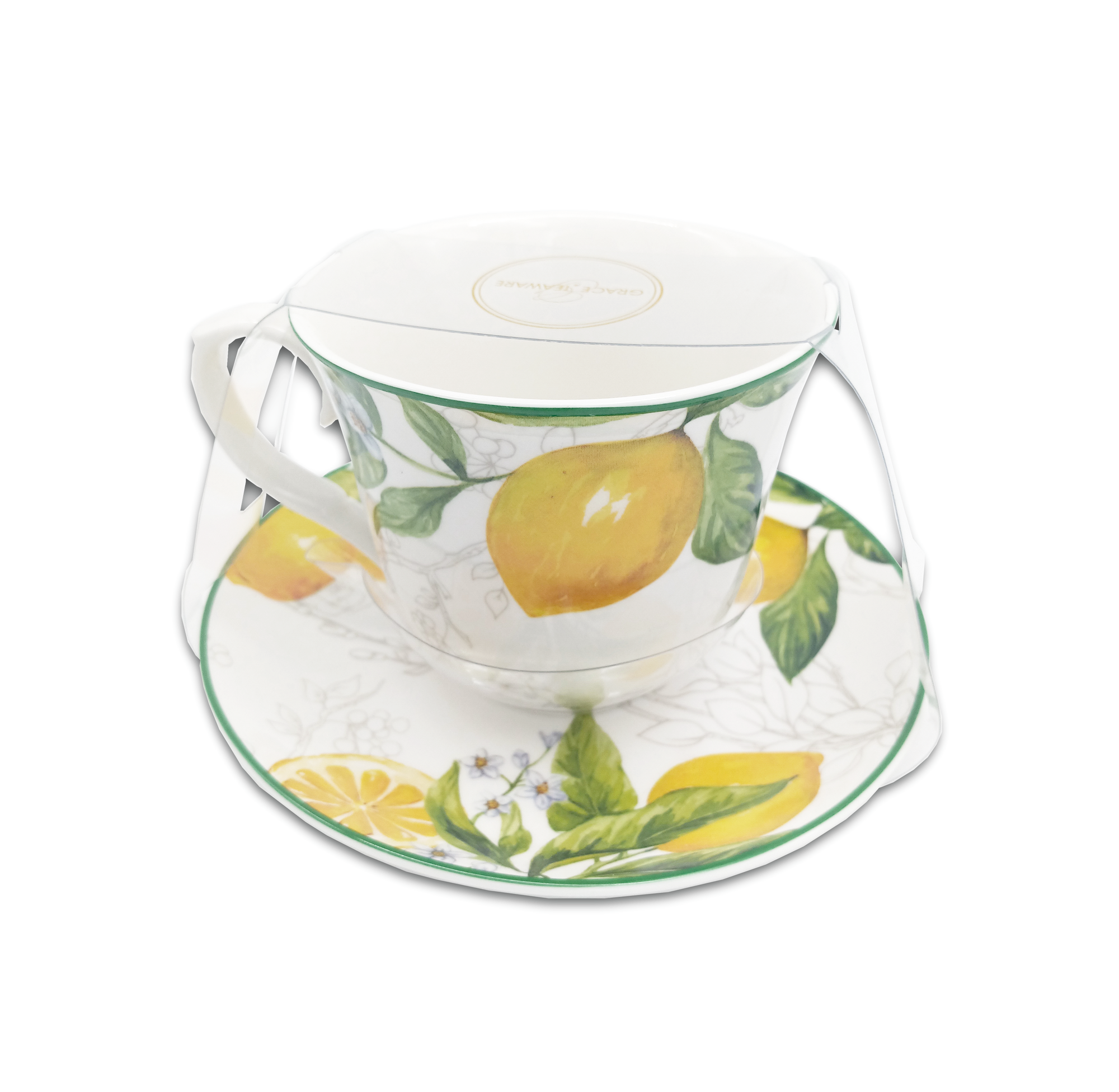 Cup Mug Lemons & Leaves