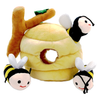 Toy Plush Beehive with 3 Squeaky Bees