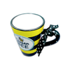 Cup Mug Queen Bee Black and Yellow Stripe