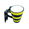 Cup Mug Queen Bee Black and Yellow Stripe