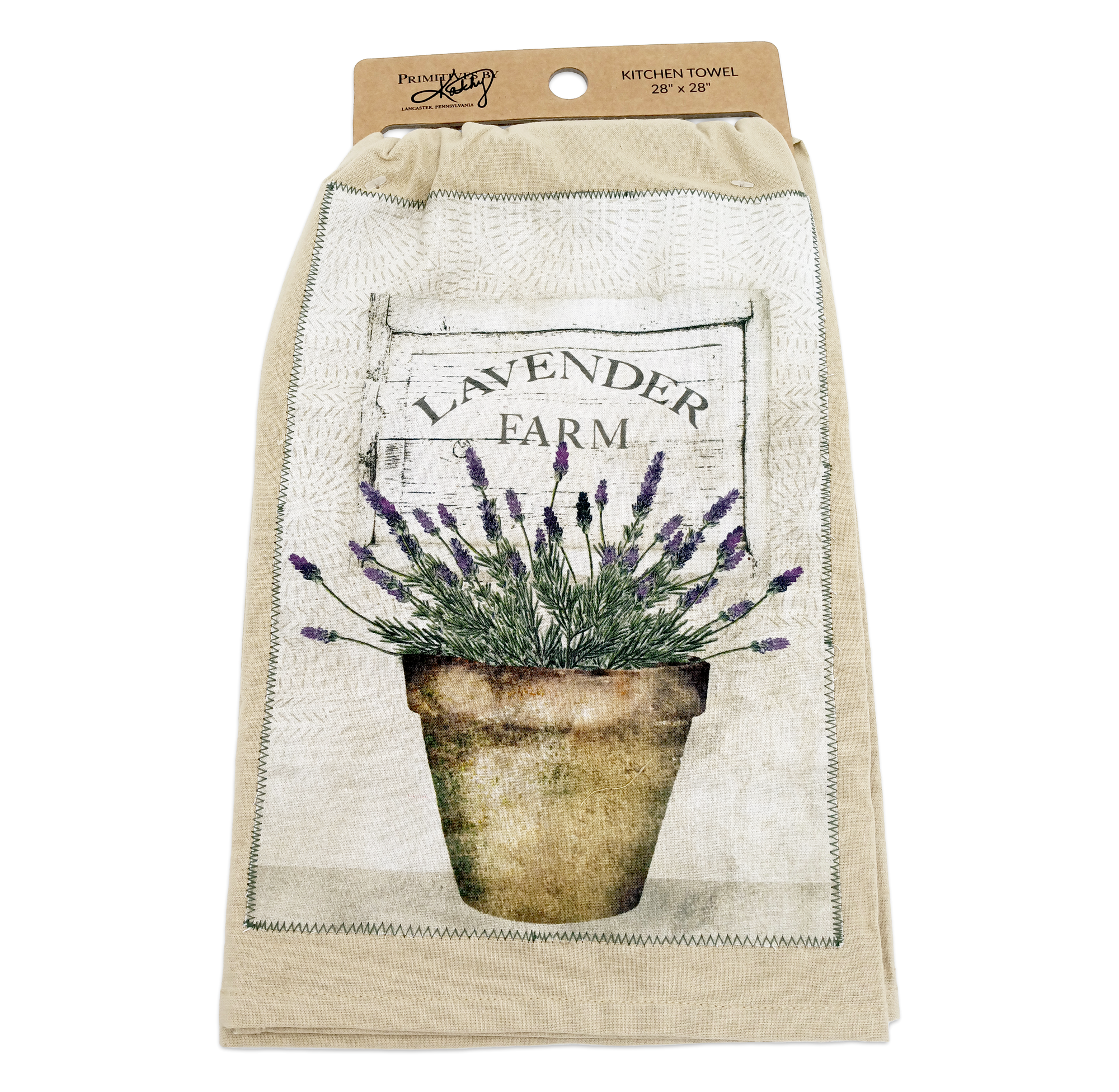 Towel Kitchen 'Lavender Farm' Tan