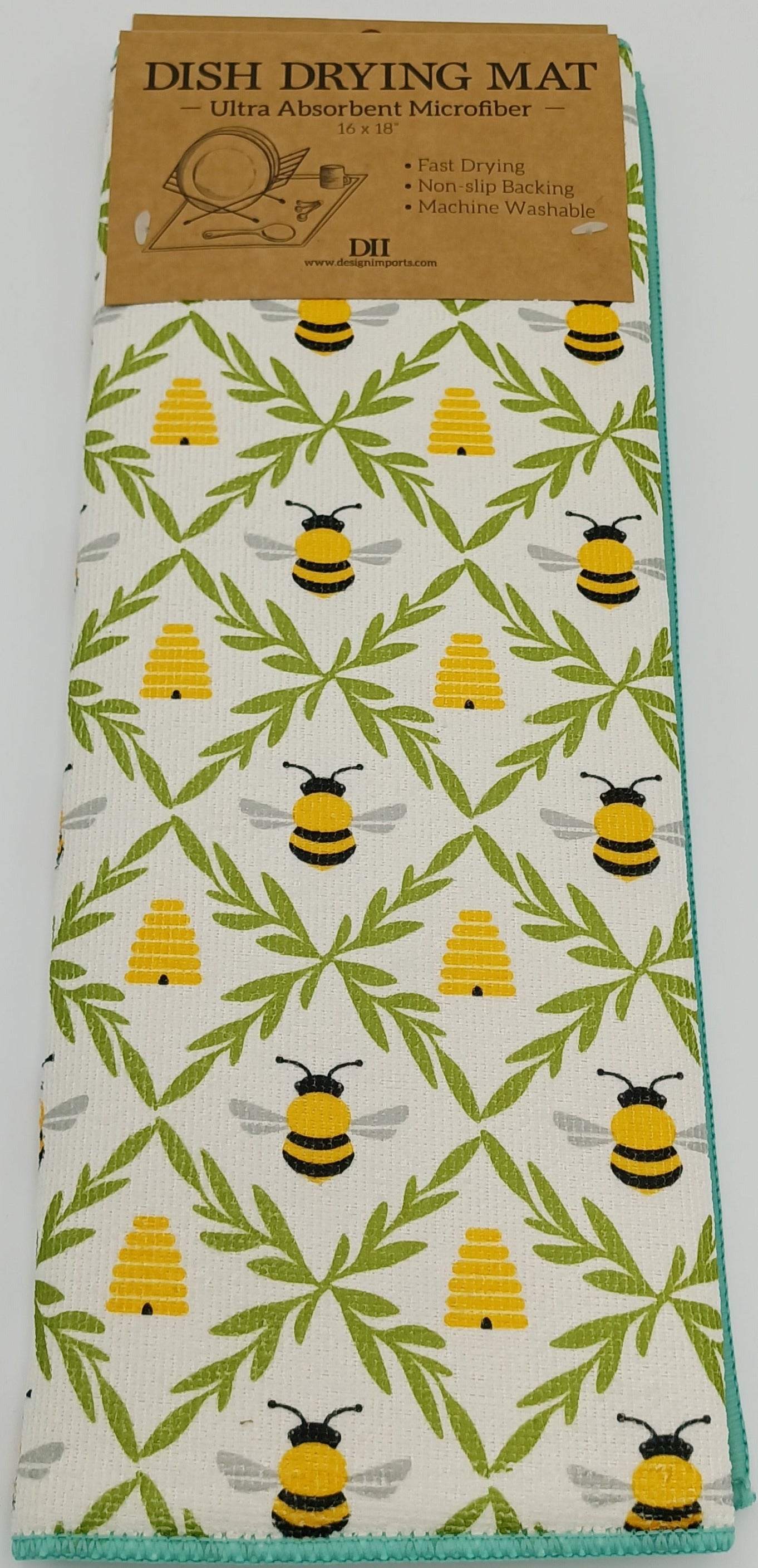 Kitchen Mat Dish Drying Bee Print