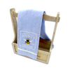 Kitchen Towel Local Honey with Embroidered Bee Lt Blue Terry Cloth