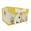 Box Yellow on Yellow Plaid with Lg Bee and Bow