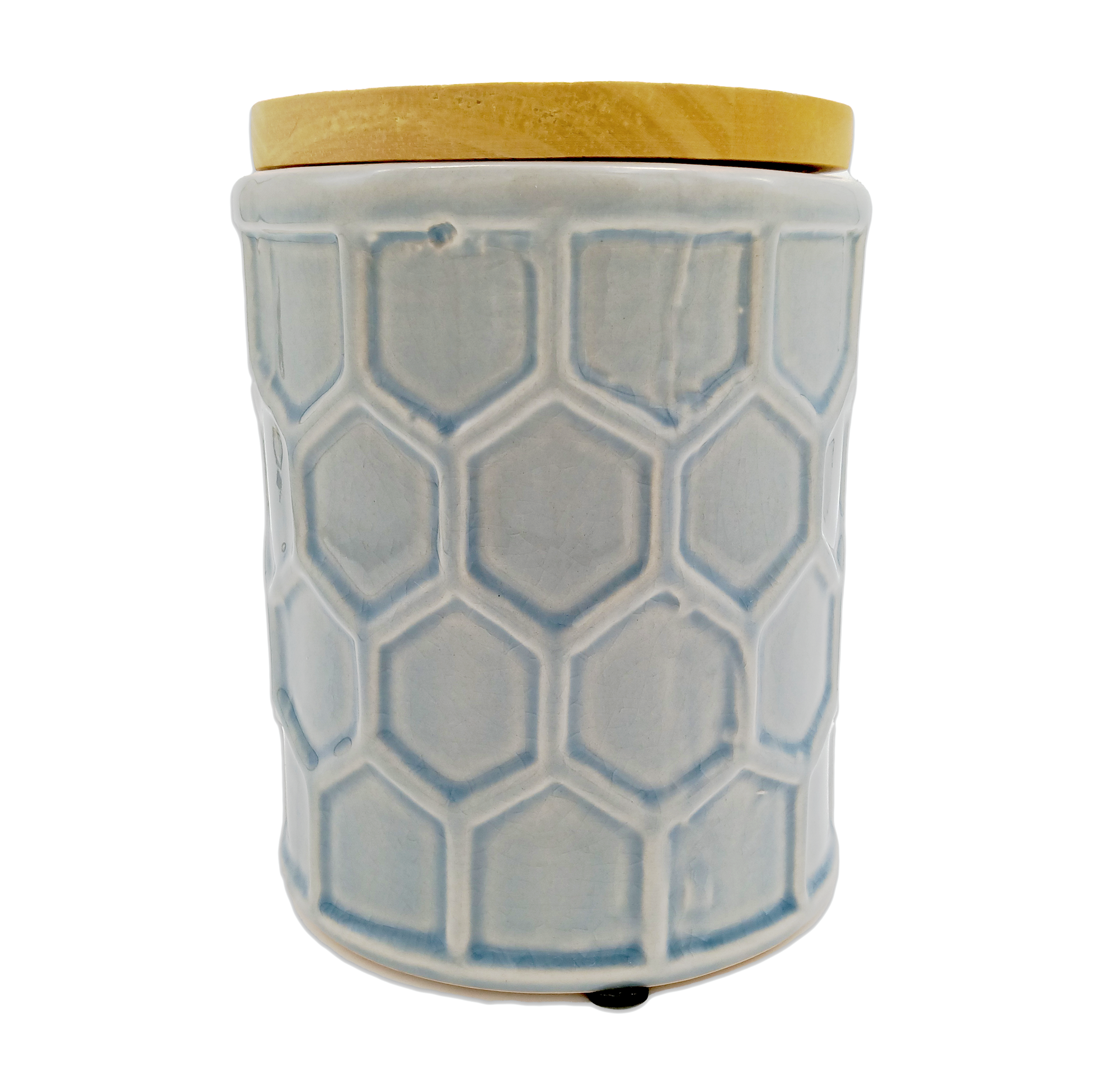 Kitchen Canister Honeycomb Pattern Light Gray