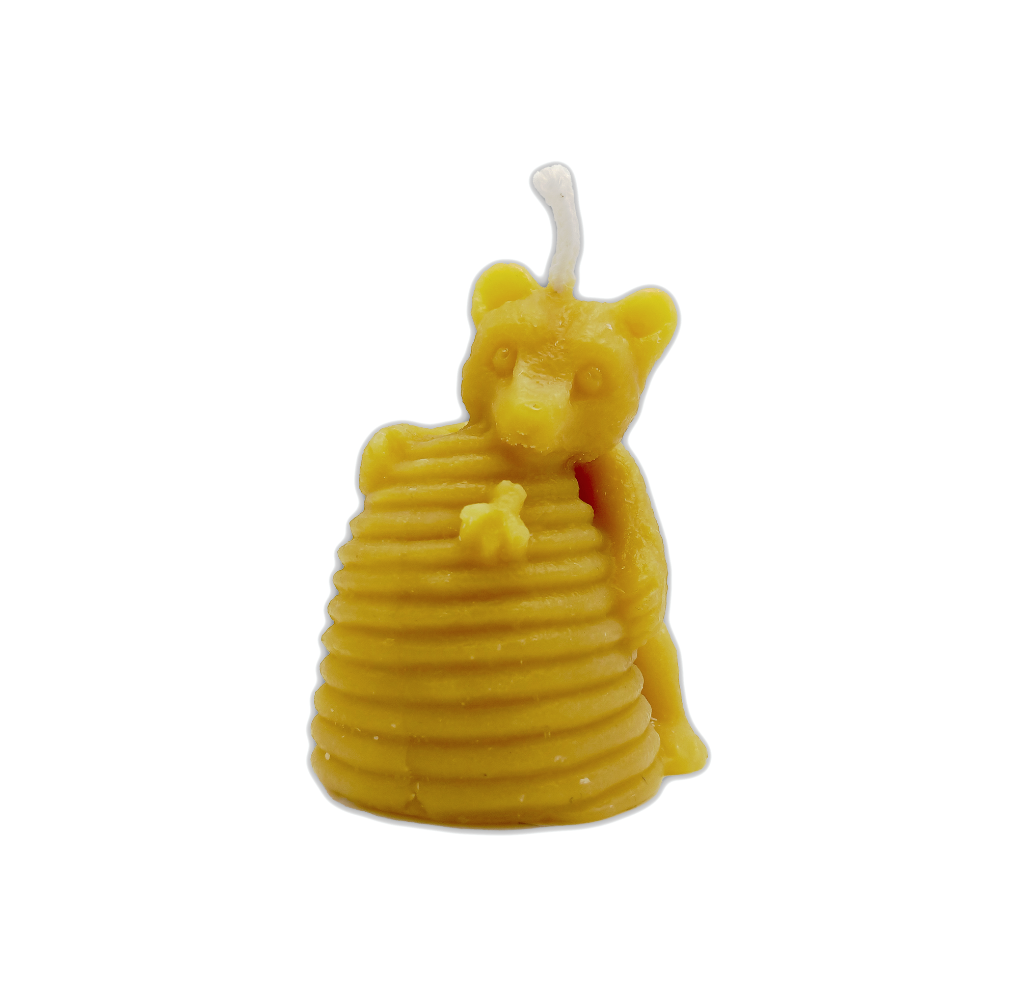 100% Beeswax Candle Votive Bear & Skep (Hand Crafted)