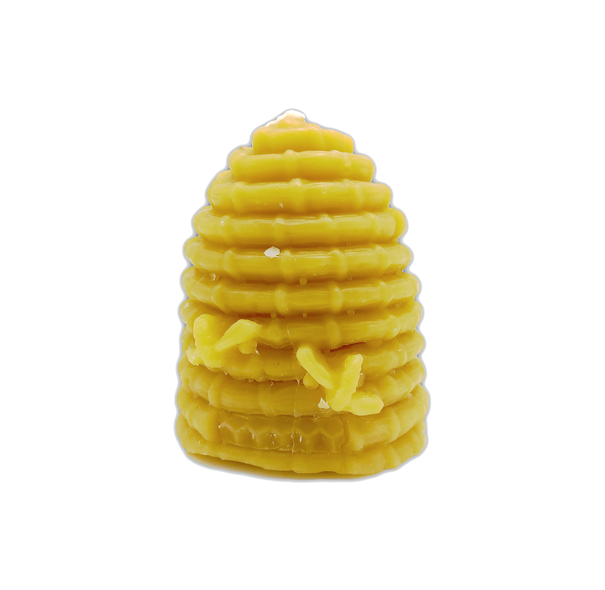 100% Beeswax Candle Votive Skep w/ 2 Bees (Hand Crafted)