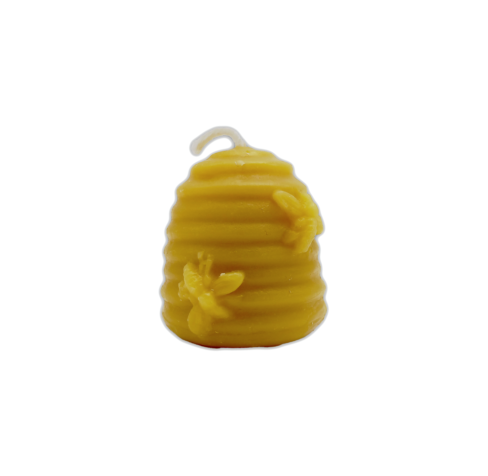 100% Beeswax Candle Votive Tiny Skep w/ 2 Bees (Hand Crafted)