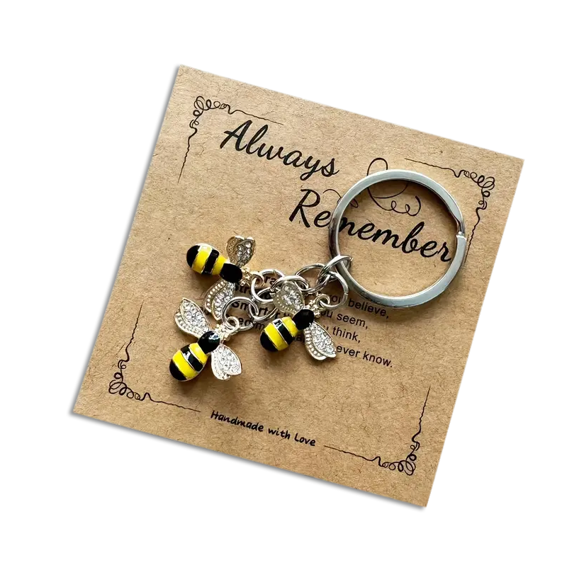 Bee Keychain with Card - 3 Bees