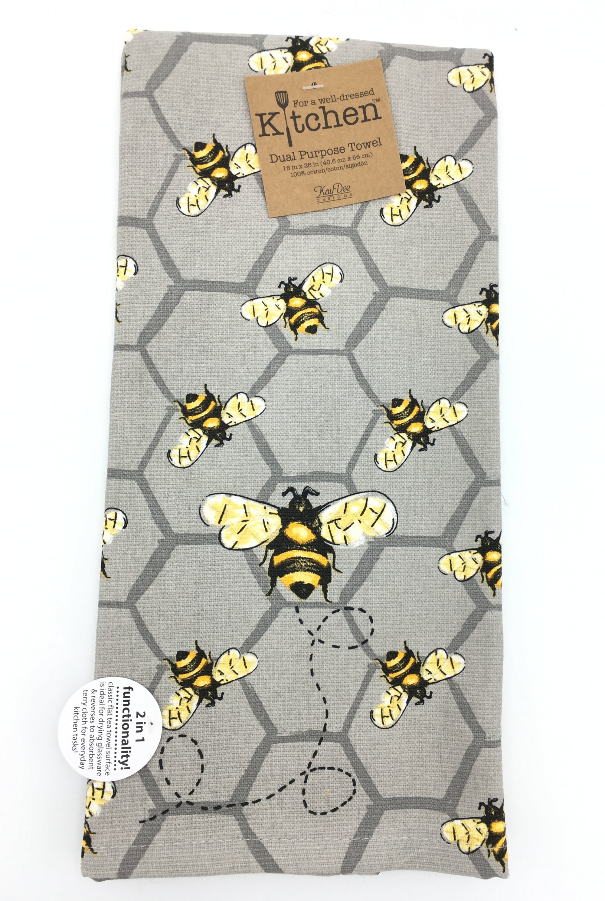 Kitchen Towel Dual Purpose Bee Inspired Bees