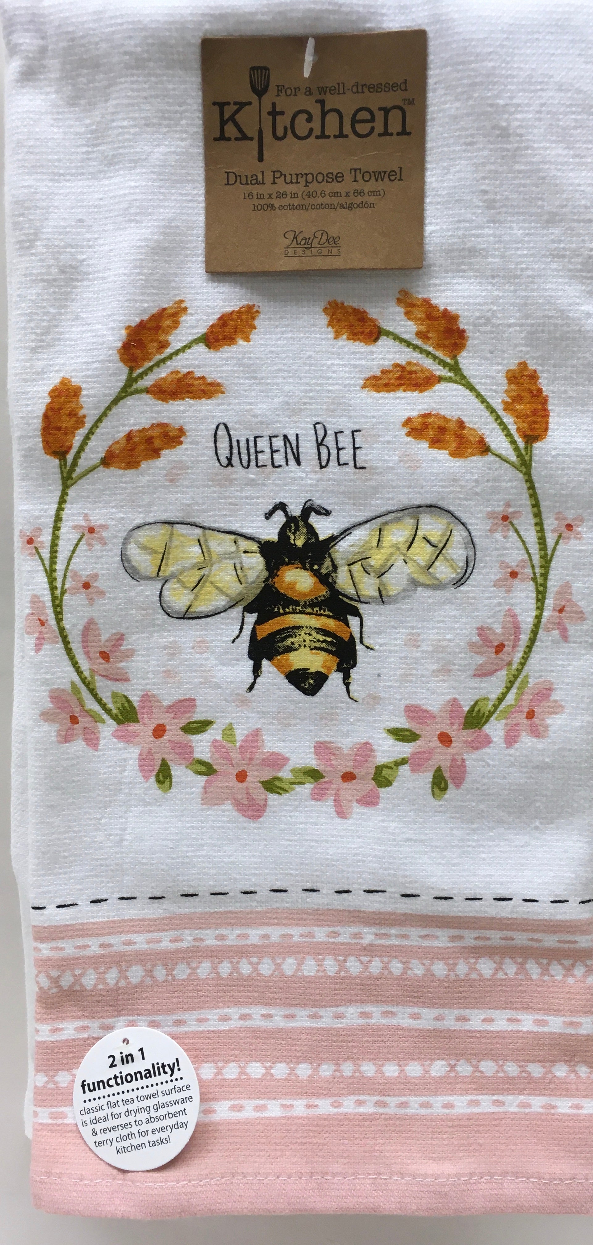 Kitchen Towel Dual Purpose Queen Bee