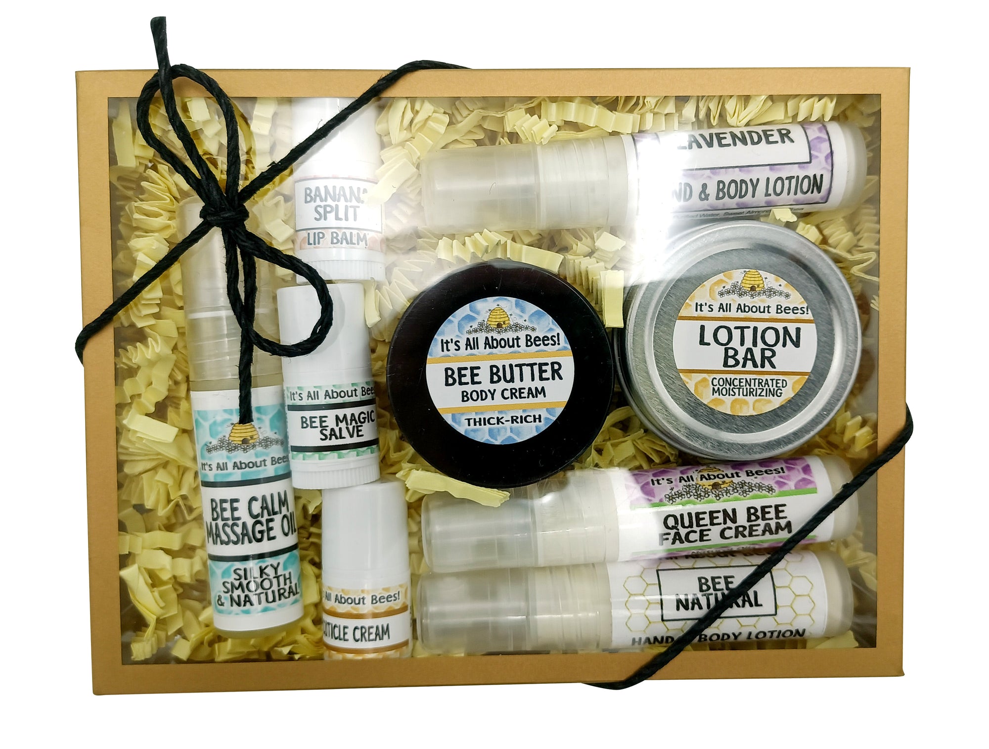 Body Care Sampler: Gold Gift Box 4" x 5"