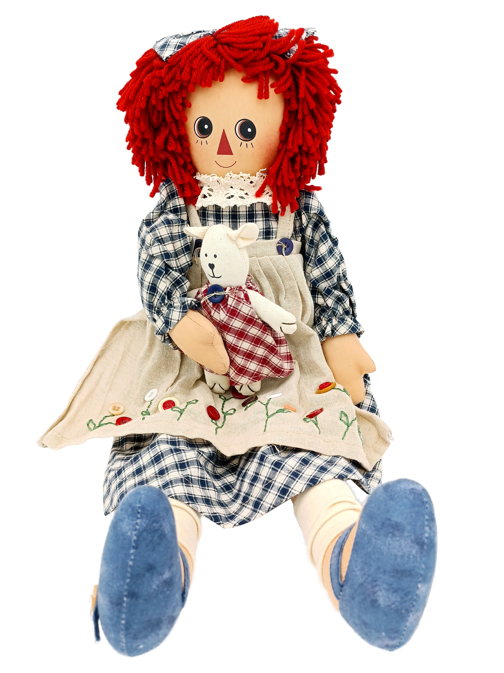 Raggedy Doll With Dog Blue