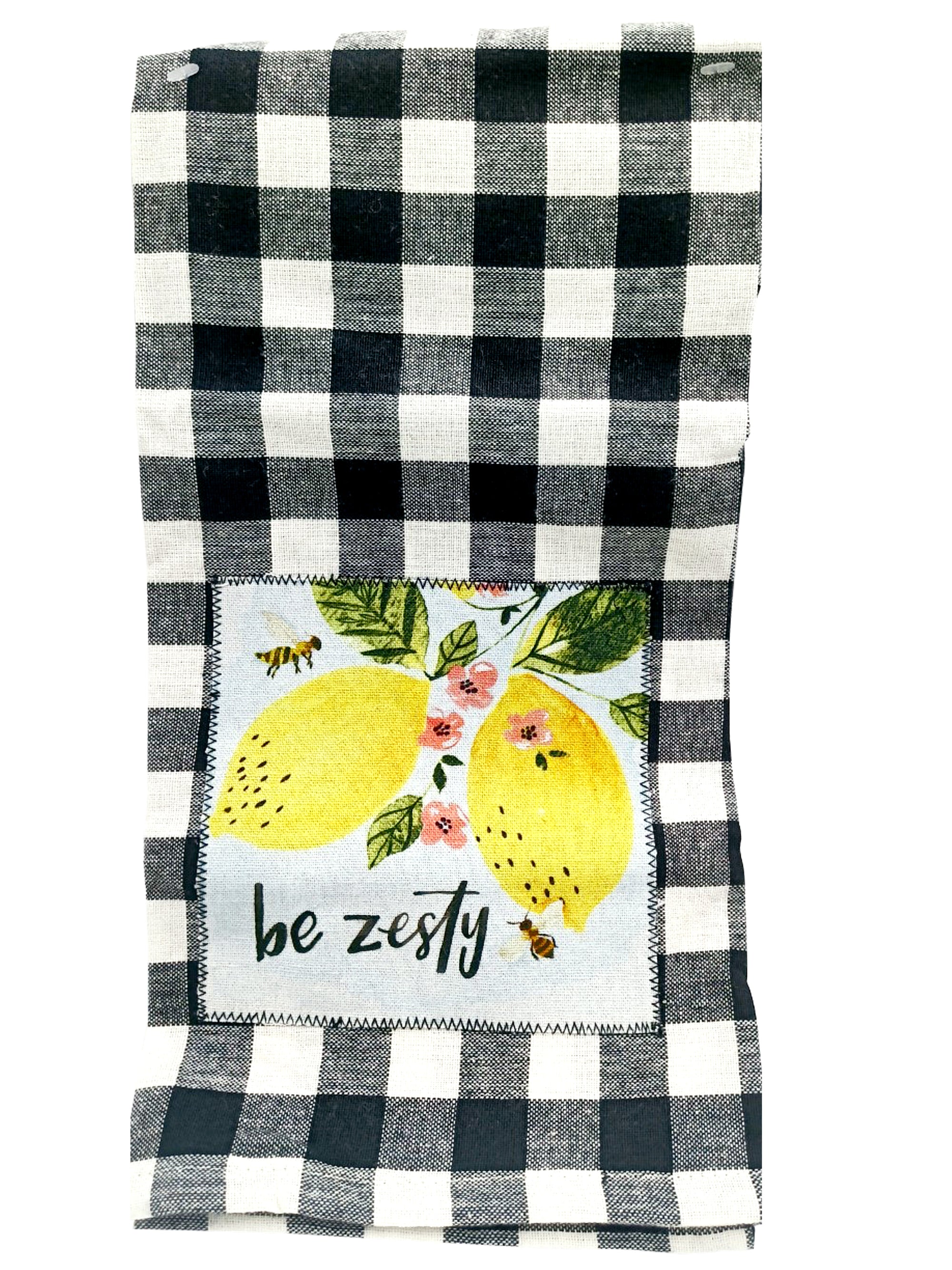 Kitchen Towel Black Check Be Zesty